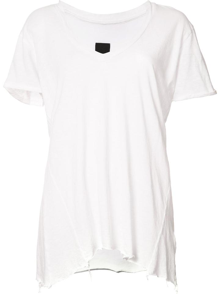 Rta Scoop Neck T-shirt, Women's, Size: Medium, White, Cotton/spandex/elastane