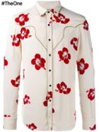 Saint Laurent Hibiscus Floral Shirt, Men's, Size: Xl, Nude/neutrals, Viscose