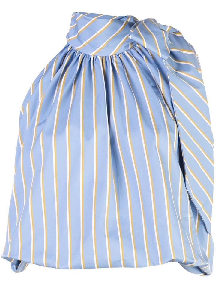 Silvia Tcherassi Striped Halterneck Blouse - Blue