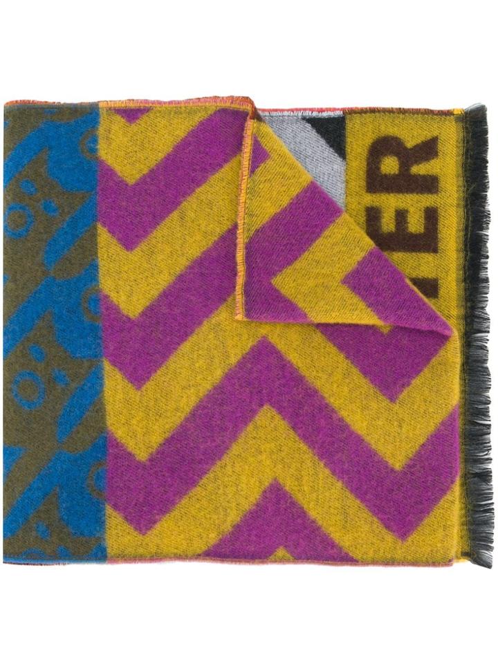 Walter Van Beirendonck Patchwork Style Scarf - Yellow & Orange