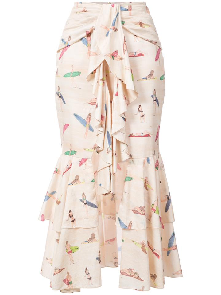 Patbo Surfer Ruffled Skirt - Nude & Neutrals