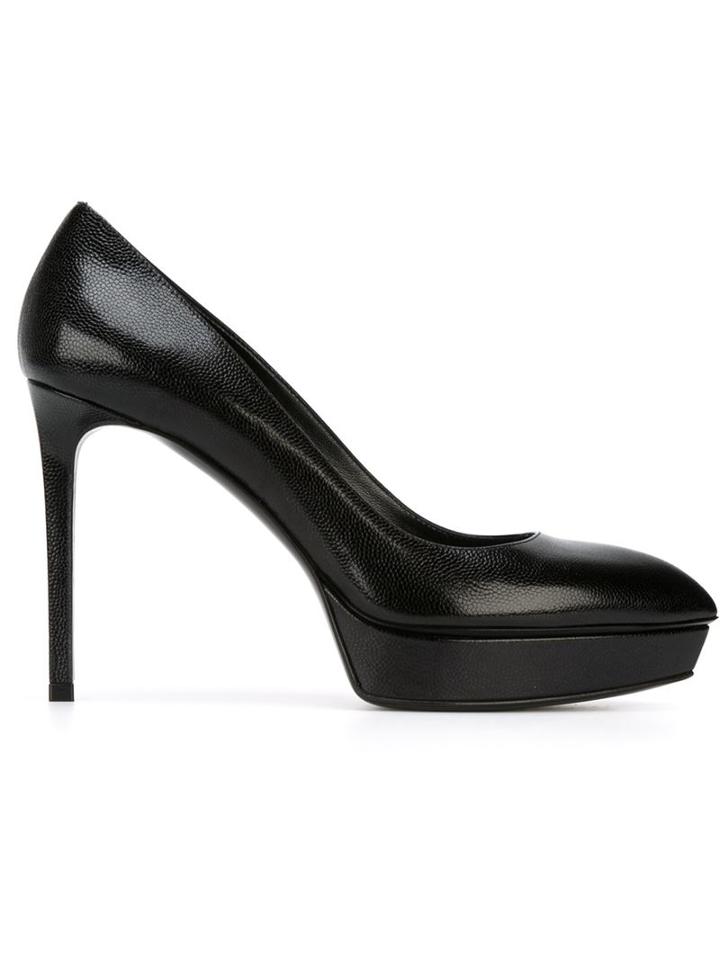 Saint Laurent Janis Pumps, Women's, Size: 38, Black, Patent Leather/leather
