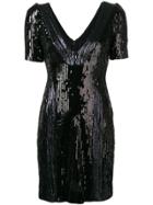 Galvan Sequin Mini Dress - Black