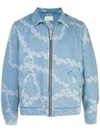 Aries Chain Print Denim Jacket - Blue