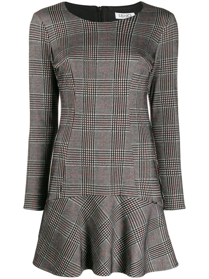 Liu Jo Fitted Glen Check Dress - Grey