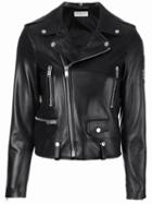 Saint Laurent - Military Patch Motorcycle Jacket - Women - Cotton/lamb Skin/polyester/viscose - 38, Black, Cotton/lamb Skin/polyester/viscose