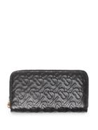 Burberry Monogram Leather Ziparound Wallet - Black