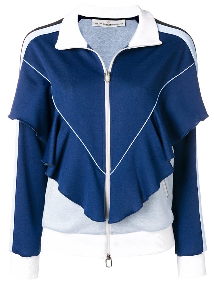 Golden Goose Deluxe Brand Zipped Ruffled Tracksuit Jacket - Blue