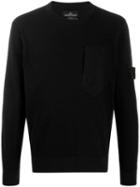Stone Island Shadow Project Logo Patch Lightweight Sweater - Black