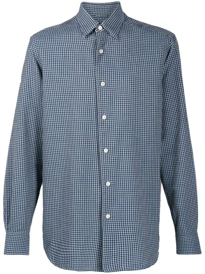 Ermenegildo Zegna Gingham Print Shirt - Blue