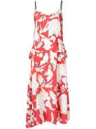 Derek Lam 10 Crosby Floral Print Dress, Women's, Size: 2, Red, Silk