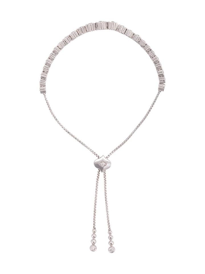 Sara Weinstock 18kt White Gold Isadora Floret Bolo Diamond Bracelet -