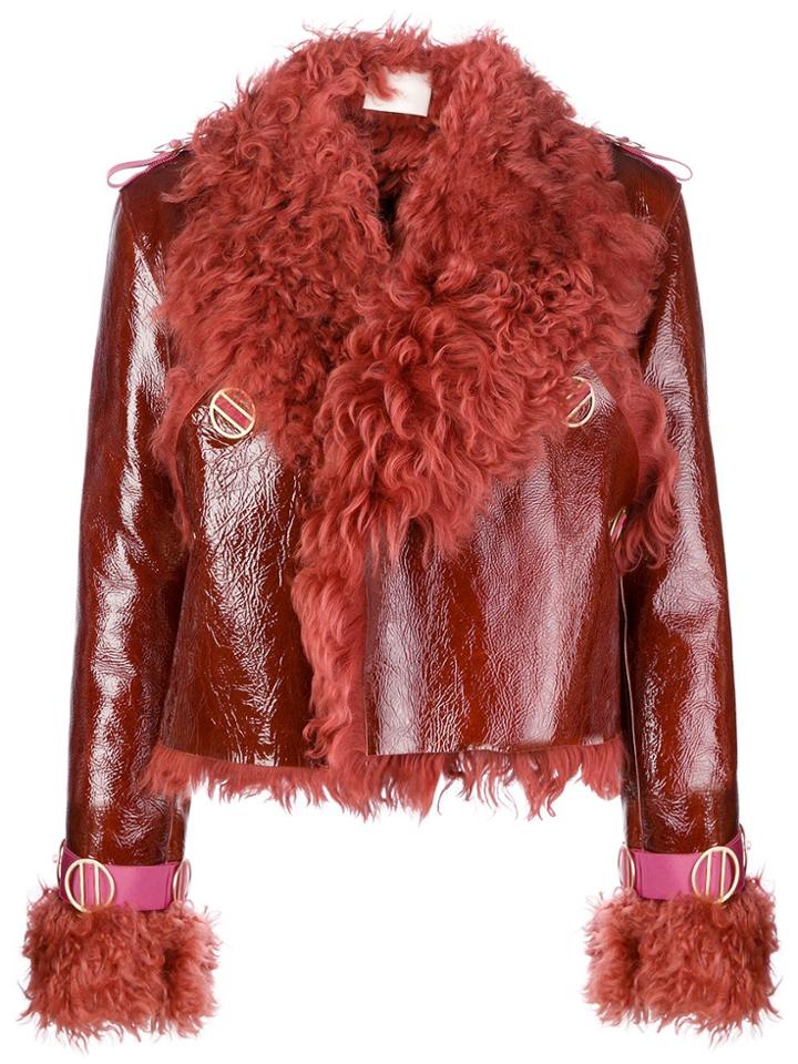 Dion Lee Fur Trimmed Jacket - Yellow & Orange
