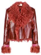 Dion Lee Fur Trimmed Jacket - Yellow & Orange