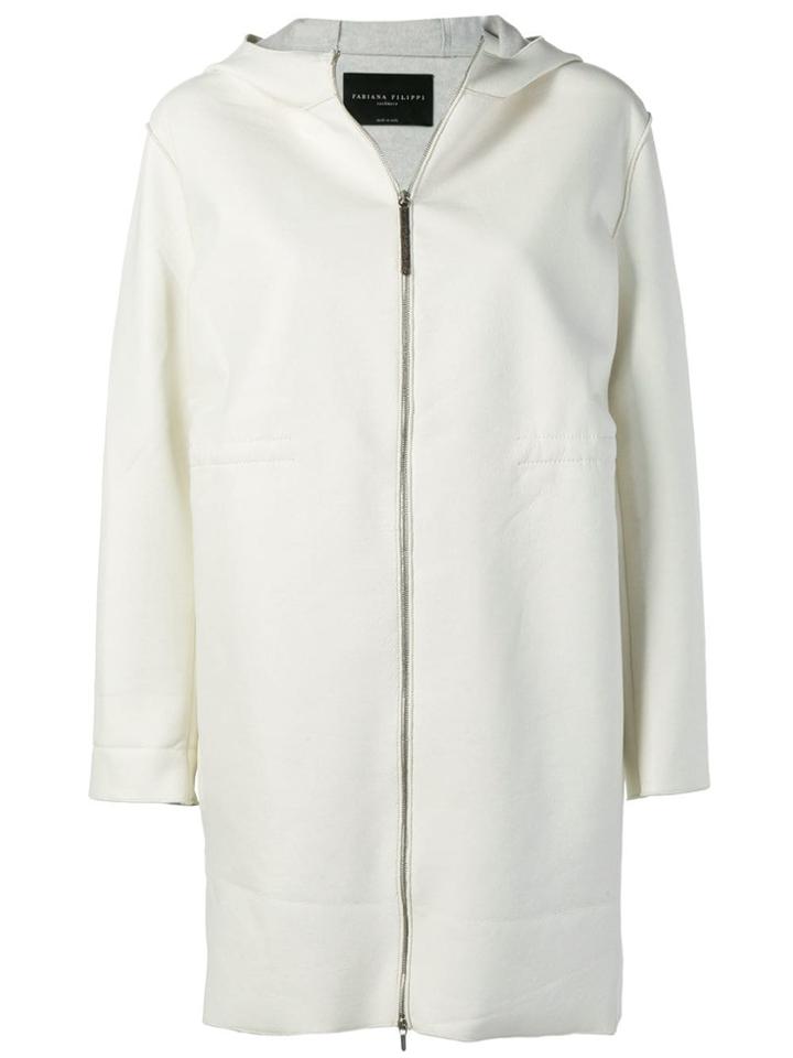 Fabiana Filippi Oversized Hooded Coat - White