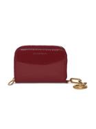 Burberry Link Detail Patent Leather Ziparound Wallet - Red