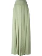 Givenchy Pleated Wide Leg Trousers, Women's, Size: 40, Green, Viscose/spandex/elastane/acetate/silk