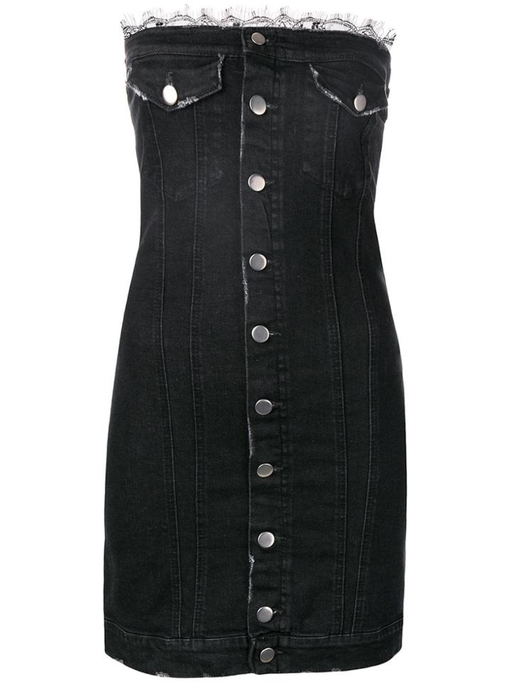 Almaz Buttoned Denim Dress - Black
