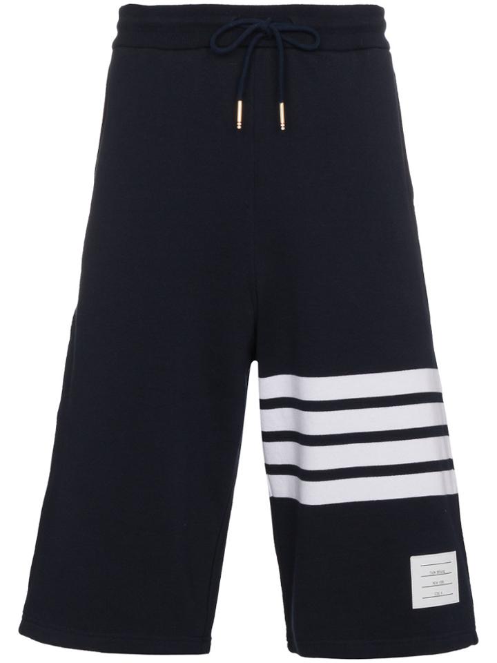 Thom Browne Sweatshorts With Engineered 4-bar Stripe - Blue