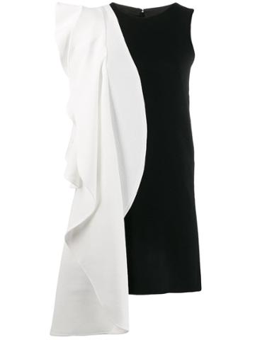 Robert Wun Ruffled Shift Dress - Black