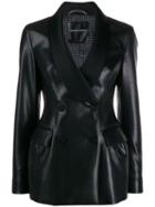 Ermanno Scervino Double-breasted Faux-leather Jacket - Black