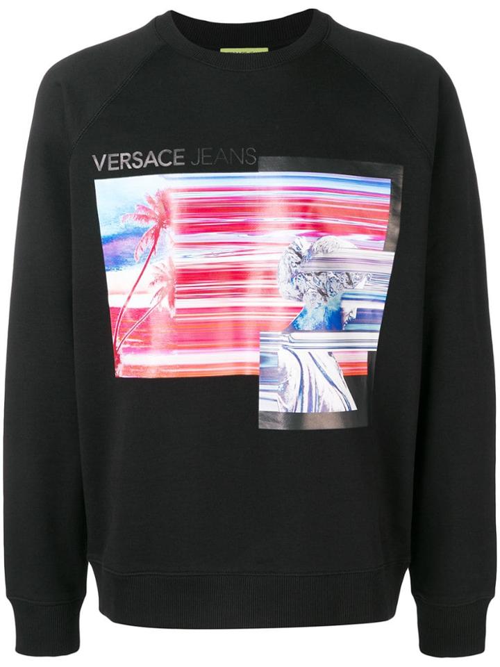 Versace Jeans Distorted Flag Sweatshirt - Black