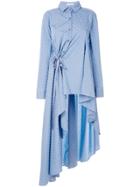 Palmer / Harding Distressed Dot Asymmetric Longline Shirt - Blue