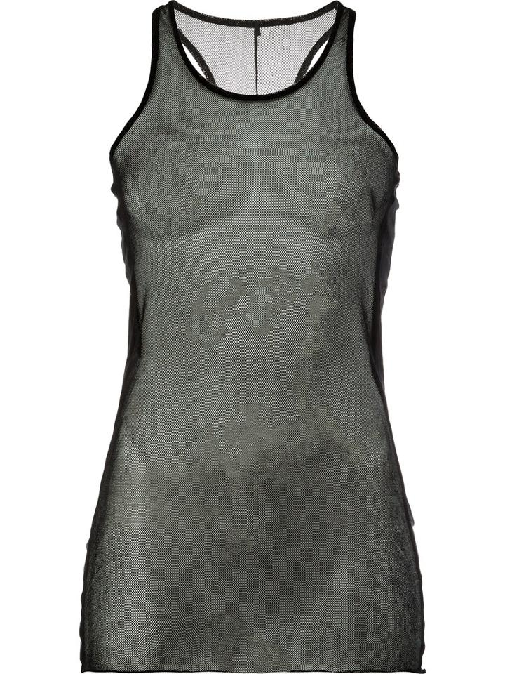 Masnada - Long Mesh Vest - Women - Cotton/linen/flax - 42, Black, Cotton/linen/flax