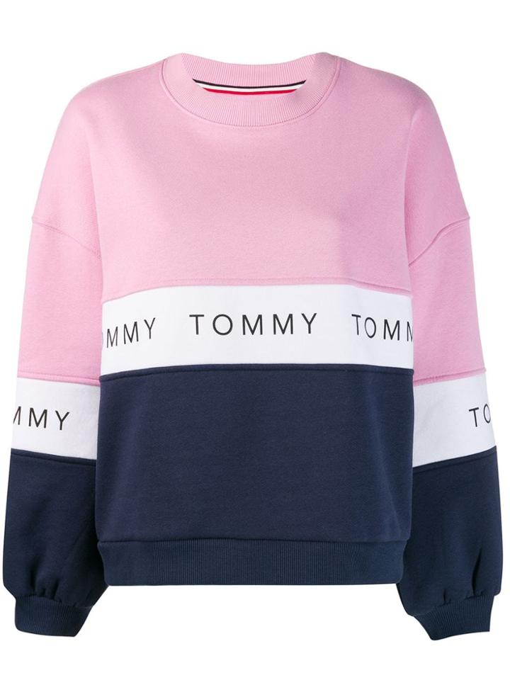 Tommy Jeans Oversized Colour Block Sweatshirt - Pink