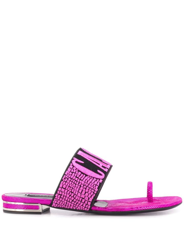 Casadei Penelope Embroidered Sandals - Pink