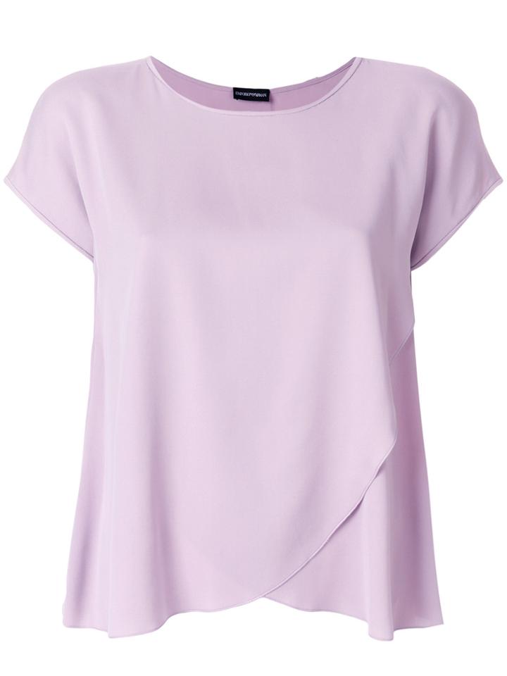 Emporio Armani Silk Draped T-shirt - Pink & Purple