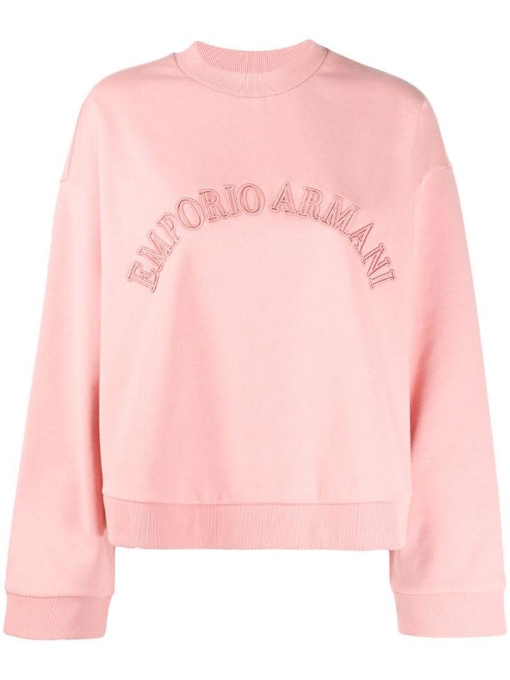 Emporio Armani Embroidered Logo Sweatshirt - Pink