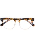 Stella Mccartney Eyewear Half Frame Glasses - Brown