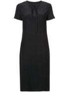Jenni Kayne - Tied Neck Shortsleeved Dress - Women - Silk - Xs, Black, Silk