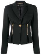 Versace Single Button Fitted Jacket - Black