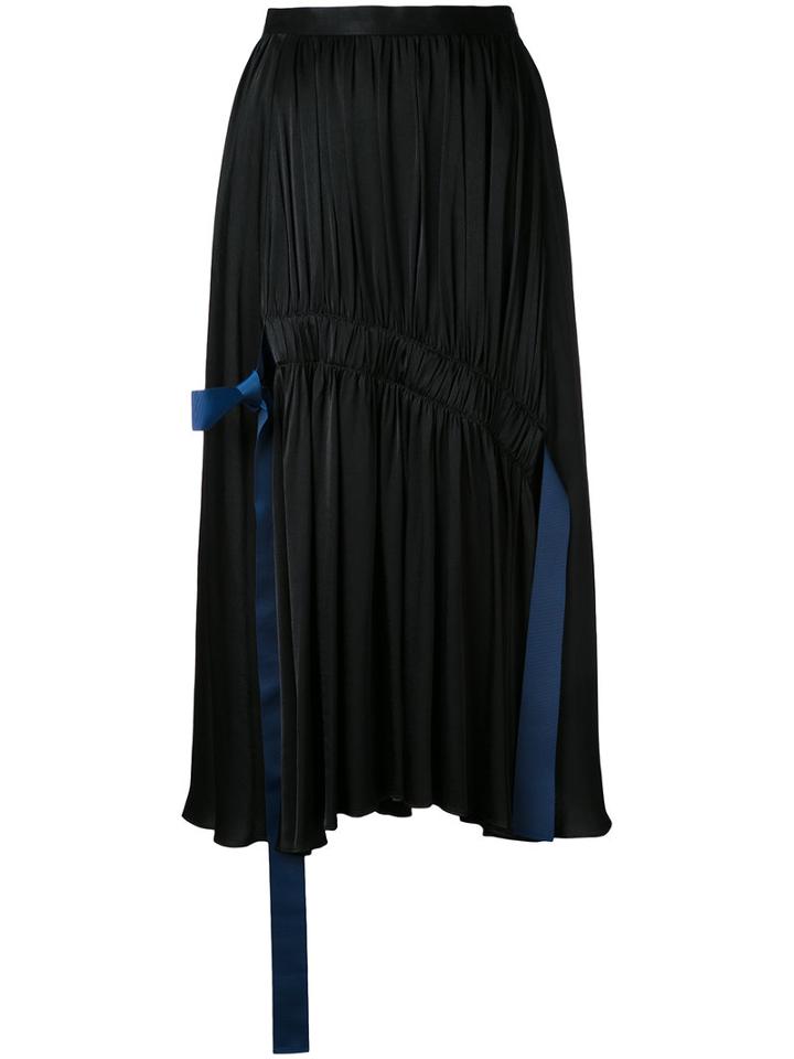 Le Ciel Bleu Pleated Midi Skirt, Women's, Size: 34, Black, Rayon