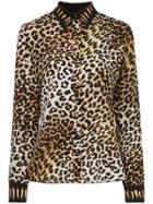 Rockins Leopard Print Silk Shirt - Brown