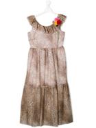 Monnalisa Animal Print Dress - Brown