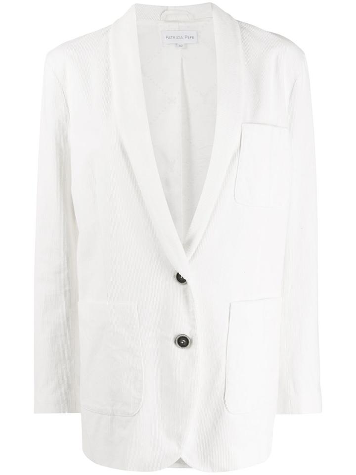 Patrizia Pepe Tuxedo-style Single Breasted Blazer - White