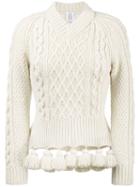 Rosie Assoulin Grandma Elanor Pom Pom Jumper - Neutrals