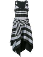 Proenza Schouler Striped Evening Dress, Women's, Size: 6, Black, Viscose/cotton/silk