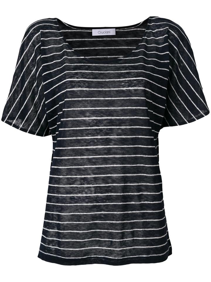 Cruciani Striped Casual T-shirt - Blue