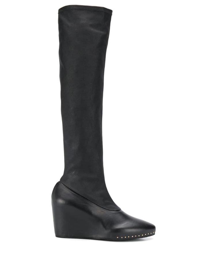 Jil Sander Stretch Wedge Boots - Black