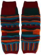 Issey Miyake Men Striped Leg And Arm Warmers, Acrylic/nylon/mohair/wool