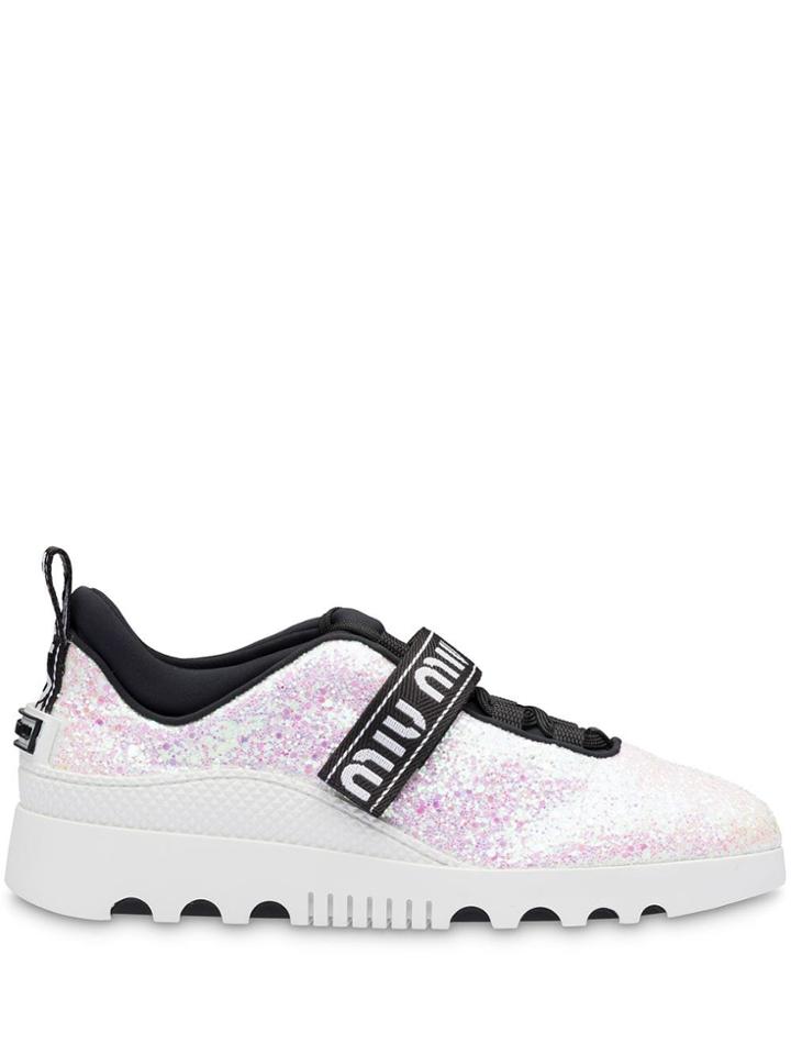 Miu Miu Glitter Sneakers - Pink