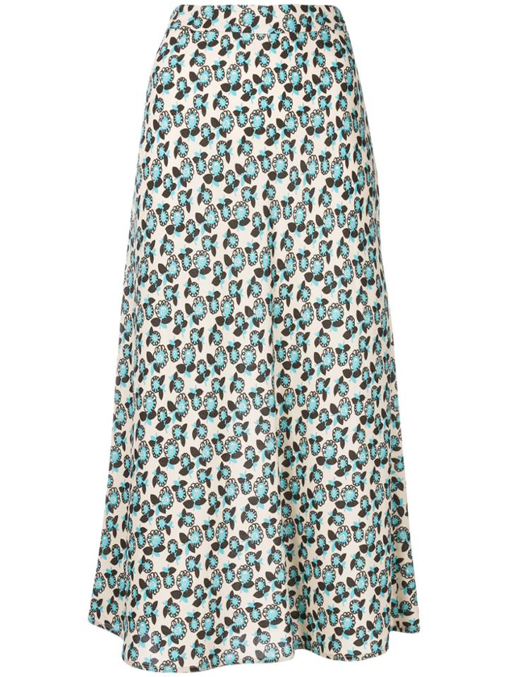 Marni Flower Print A-line Skirt - Nude & Neutrals