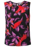 Isolda Silk Printed Top, Women's, Size: 38, Black, Silk