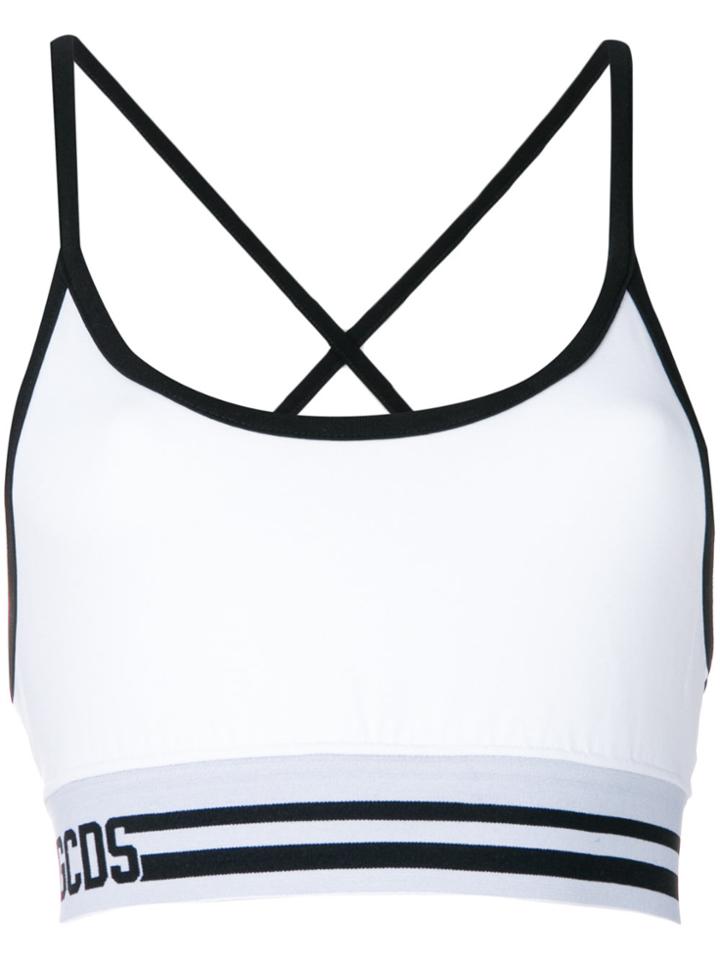 Gcds Sports Cropped Top - White