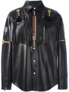 Valentino Embroidered Jacket, Men's, Size: 46, Black, Lamb Skin/polyester/viscose