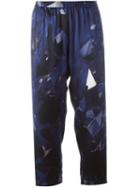 Ilaria Nistri Geometric Print Cropped Trousers, Women's, Size: 44, Blue, Silk